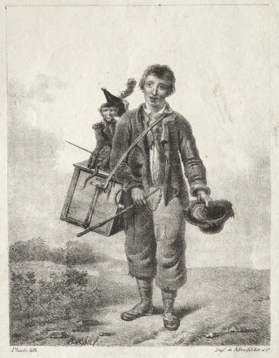 Organ-Grinder Boy by Alois Senefelder 1829